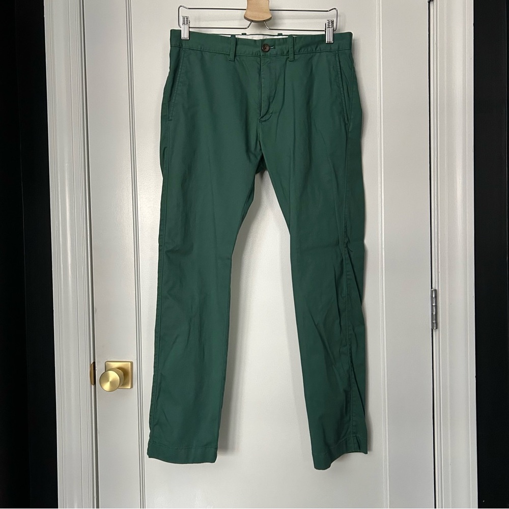 J Crew Flex Green Chino Pants, Size 31 Slim Fit